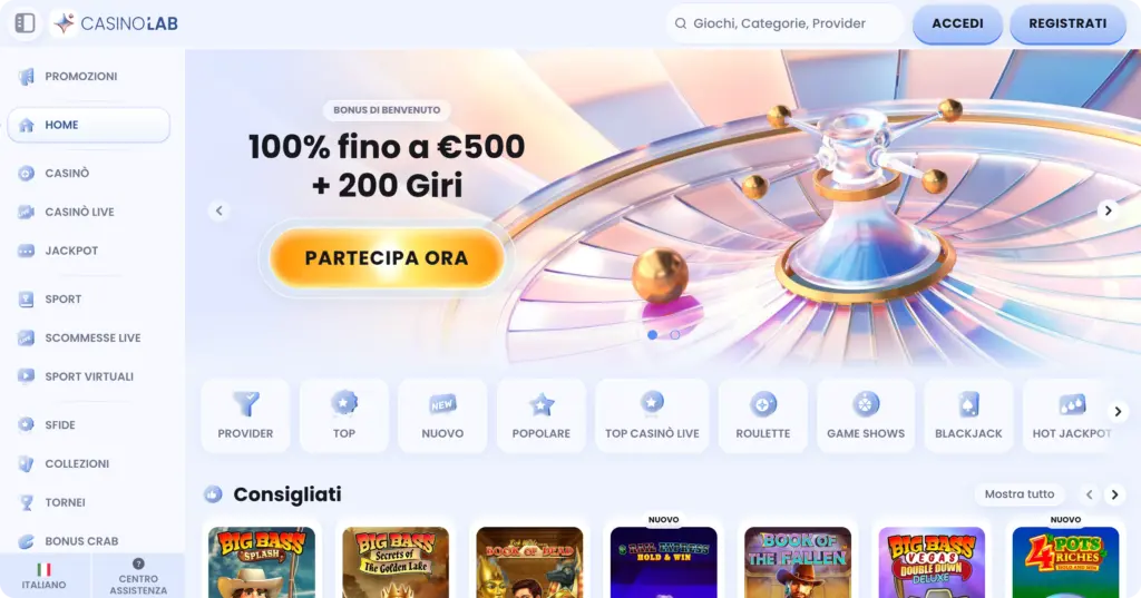 Casino Lab casinò app