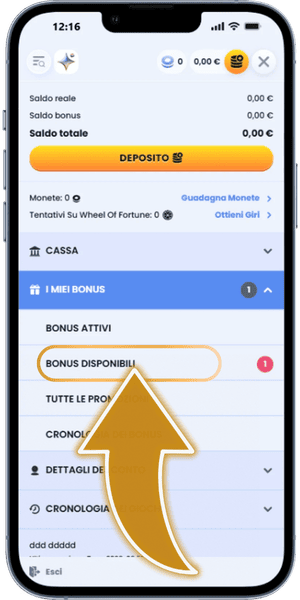 Applicazioni casino Apri la sezione bonus e attiva la promo